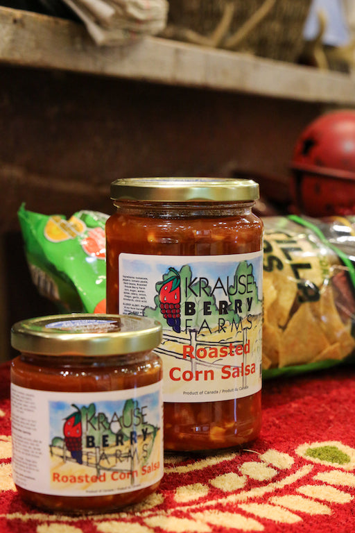 Pickled green beans, dilled beans, pickled asparagus tips, roasted corn salsa. Made onsite in our Harvest kitchen at the farm in Langley BC. Part of the beautiful Fraser Valley.