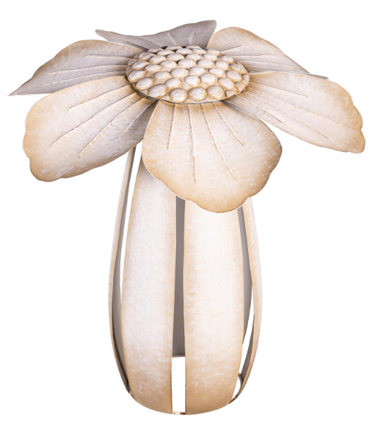Metal Flower Statue 17"