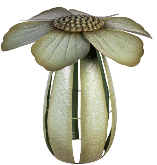 Metal Flower Statue 17"
