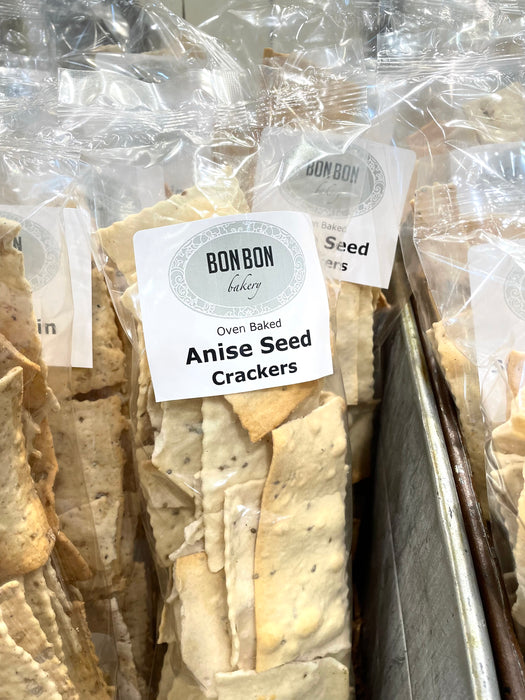 These locally made anise seed crackers pair perfectly with our roasted corn chowder, any cheese board or enjoy them on their own.