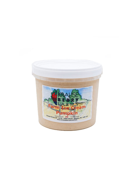 Pumpkin ice cream is a fall seasonal favourite made here at the farm in Langley BC. 