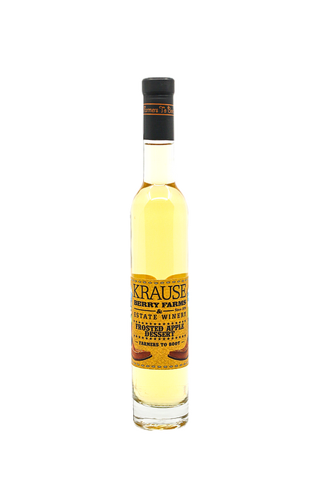 Frosted Apple Wine.Krause Berry Farms Estate Winery. Langey Winery, Fraser Valley Winery. Tasting Room, Winery, Shop, Vegan Wine, BC Wine