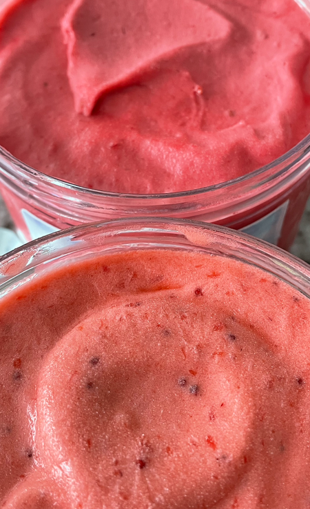 vegan raspberry sorbet made in Langley BC at Krause Berry Farms.