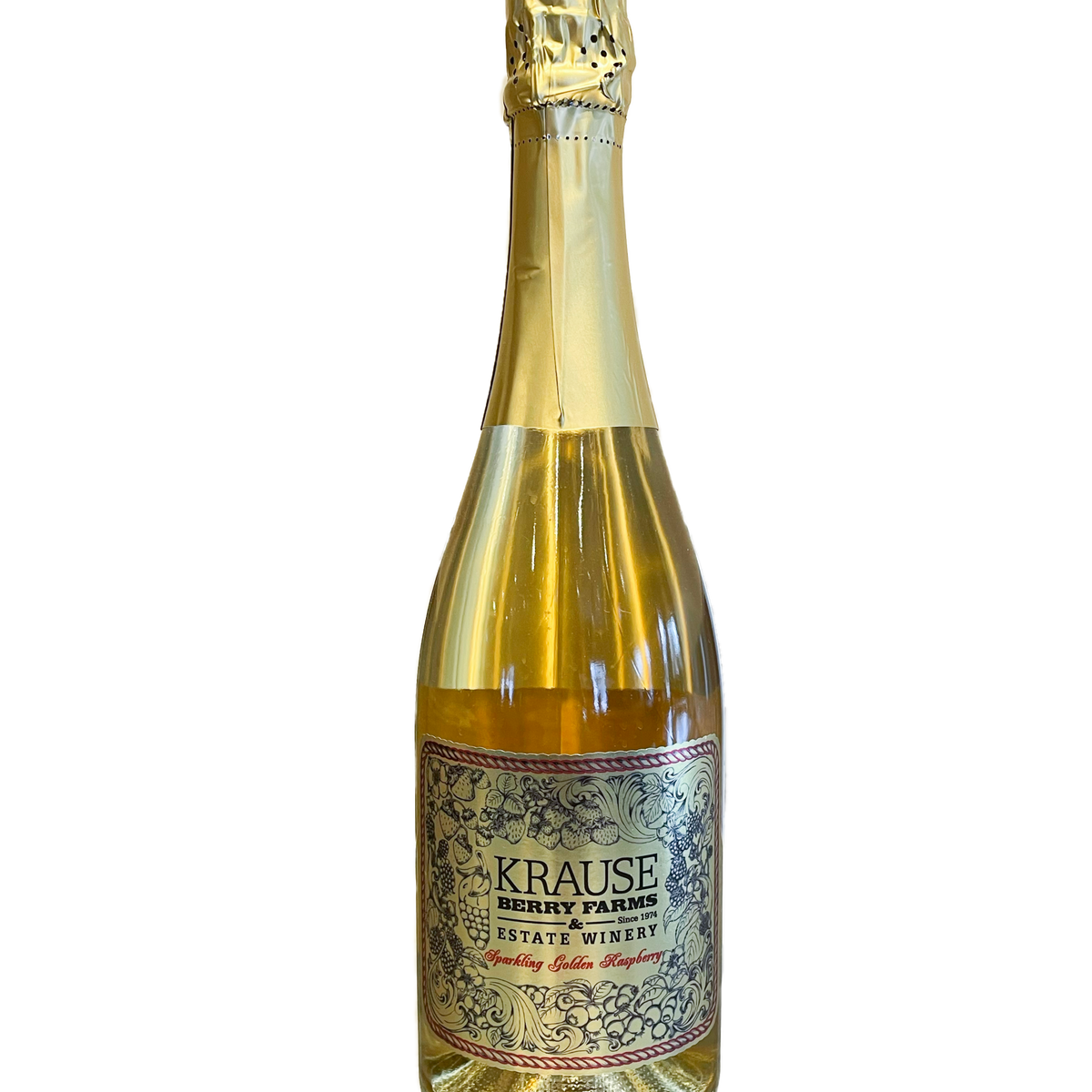 GOLDEN RASPBERRY SPARKLING WINE 750ml Krause Farms Ltd