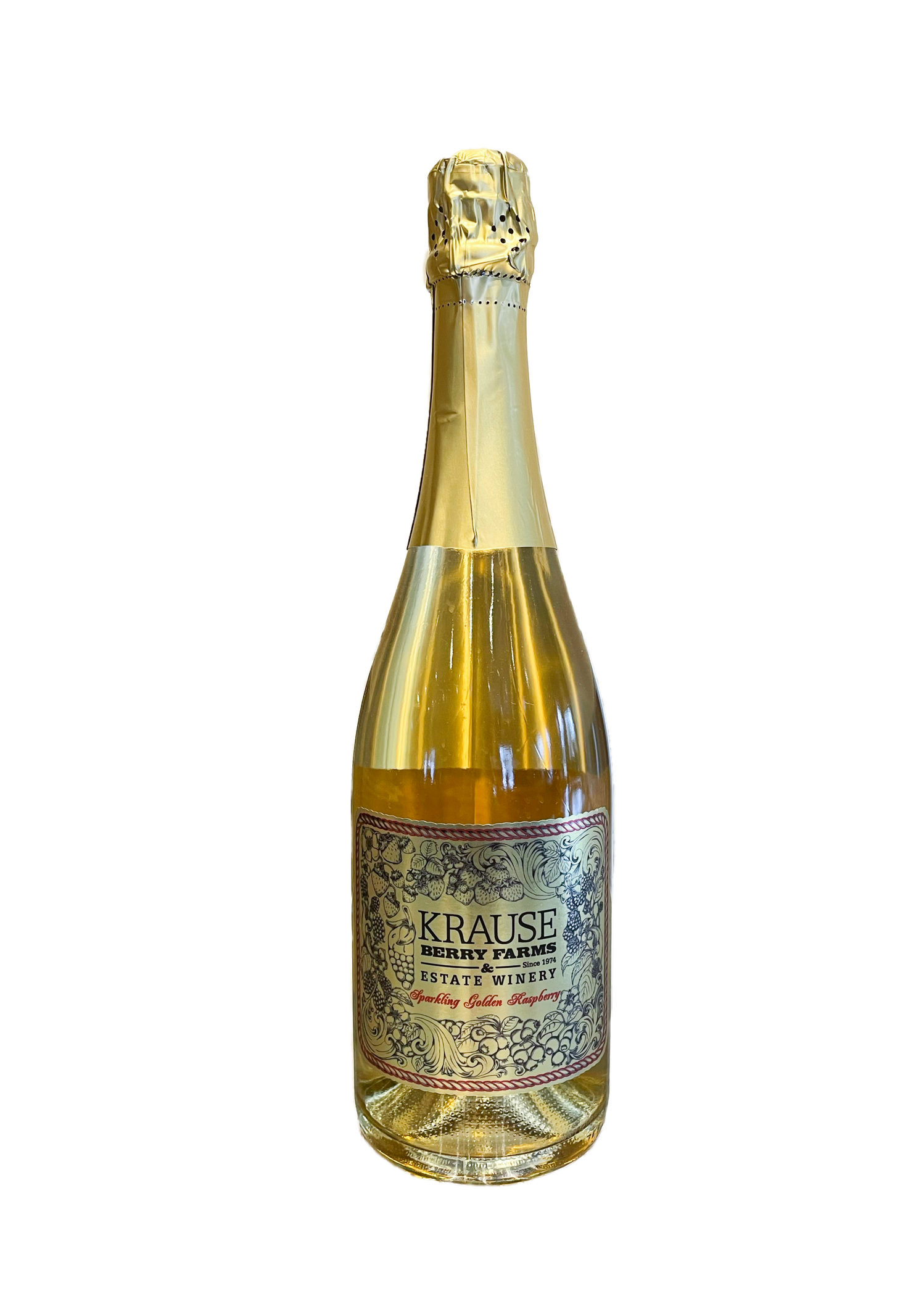 Golden Raspberry Wine GOLDEN RASPBERRY SPARKLING WINE 750ml– Krause Farms Ltd